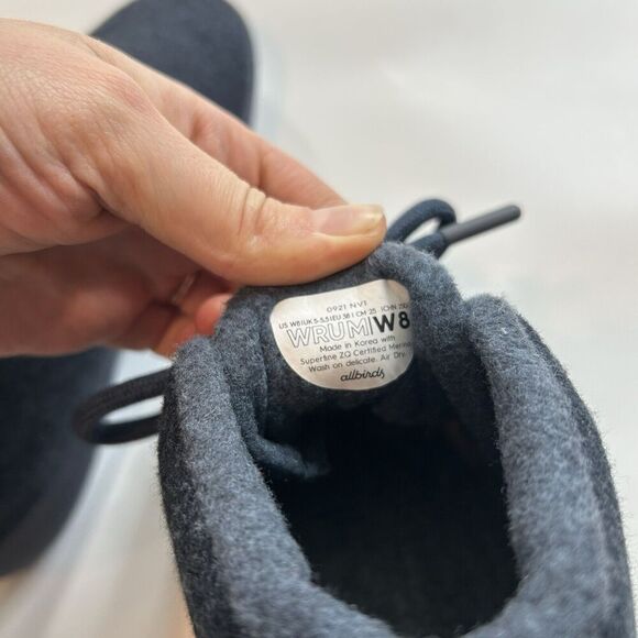Allbirds Wool Runners Mizzle High Top Water Repellent Sneakers Navy Blue 8 - Picture 7 of 7
